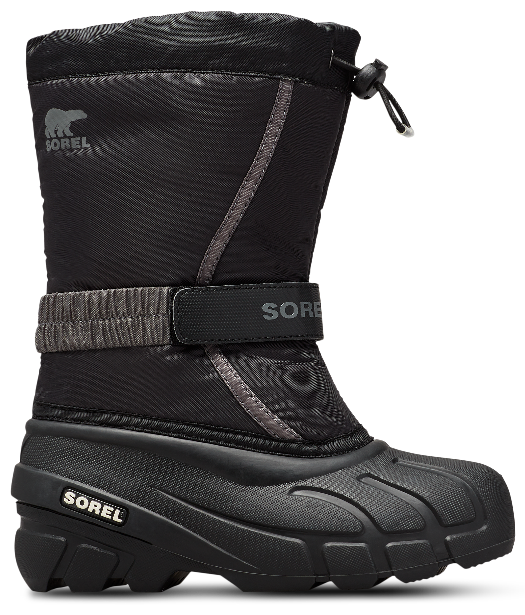 Sorel Flurry Snow Boots Black Waterproof Winter NY1965-016 Mens Size 7 Pull On Sorel Kids‎ Flurry Black Snow Boots Waterproof Insulated  main image 2