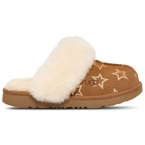 Ugg Girls Preschool   Cozy Ii Iridescent Stars Slippers In Chestnut/gold Iridescent