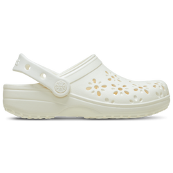 Girls' Grade School - Crocs Floral Cutout Clogs  - Chalk/Chalk