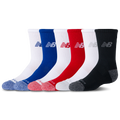 New Balance Active Cushion 6PK Crew Socks - New Balance White/Frosted Glass Black