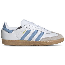 Boys' Grade School - adidas Originals Samba  - White/Blue/Brown