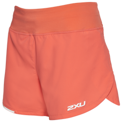 Women's - 2XU Aero 4 Inch Shorts - Hyper Coral/White Reflective