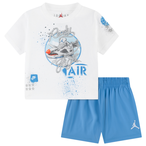 Boys Infant Jordan Air 5 Retro Shorts Set - Boys' Infant White/Blue Size 18MO