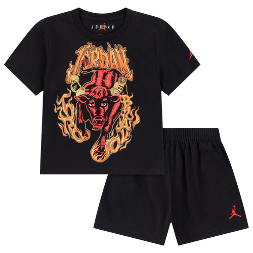 Boys Infant Jordan Torro Bravo Retro Shorts Set - Boys' Infant Black/Red Size 24MO