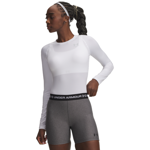 Under Armour HeatGear Authentics Comp LS - Under Armour White/Gray
