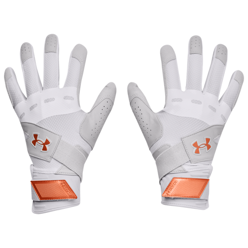 

Under Armour Womens Under Armour Glyde Softball Batting Glove - Womens White/Gray/Metallic Apricot Size S