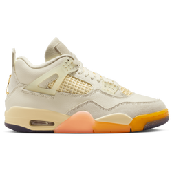 Women's - Jordan Air Jordan 4 Retro  - Metallic Gold/Muslin/Coconut Milk