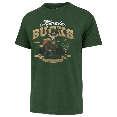 47 Brand Mens Milwaukee Bucks Bucks Regional Franklin T-Shirt - - Elm Green