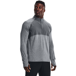 Men's - Under Armour Qualifier Run 2.0 1/2 Zip - Pitch Gray Heather/Pitch Gray