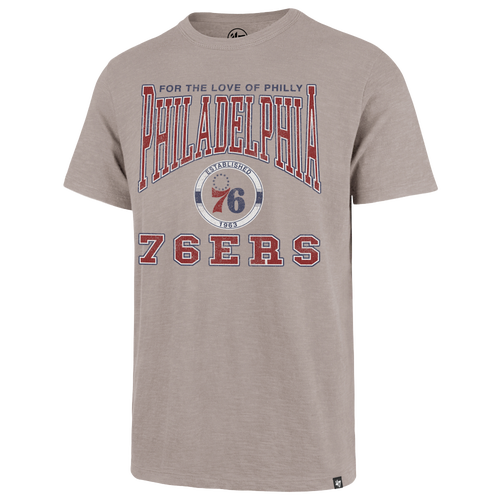 47 Brand Mens Philadelphia 76ers 76ers All Out Scrum T-Shirt - - Wolf Gray