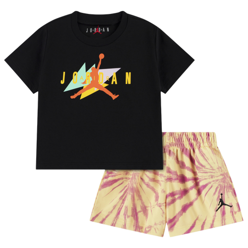 Jordan Festival Tie Dye Shorts Set - Boys' Infant Lemon Wash/Black Size 24MO