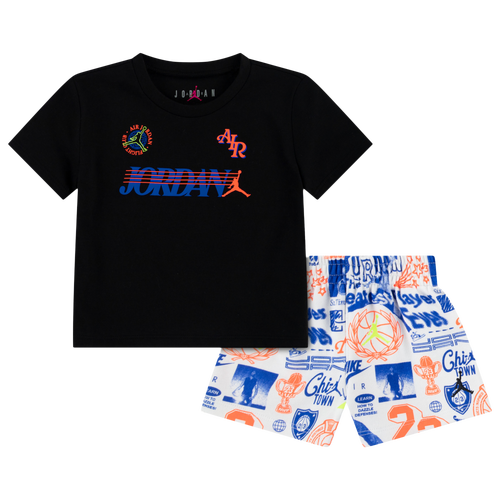 Boys Infant Jordan Sports Club Patch Shorts Set - Boys' Infant White/Red Size 24MO