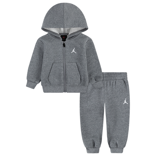 Jordan Boys Infant   Brooklyn Fleece Full Zip Set In Gray
