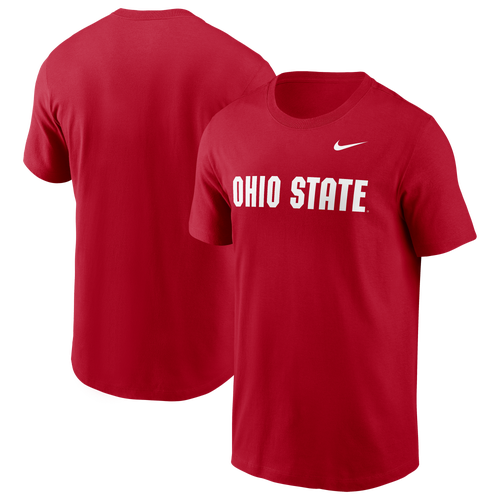 Nike Mens Ohio State Buckeyes Ohio State Wordmark Short-Sleeve T-Shirt - - Red