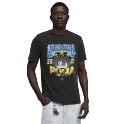 Men's - PUMA Fanpack 90s Bespoke Tee - Black/Team Light Blue