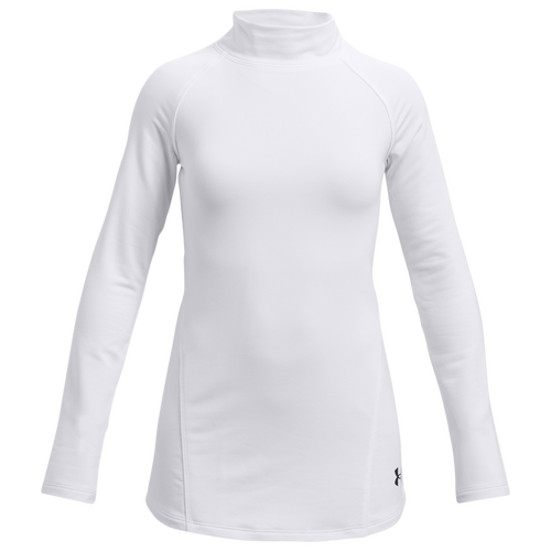 

Girls Under Armour Under Armour Coldgear Long Sleeve Mock - Girls' Grade School White/White/Black Size M