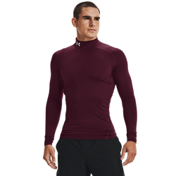Men's - Under Armour CG Armour Comp Mock - White/Maroon