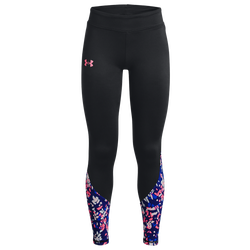 Girls' Grade School - Under Armour Cold Weather Novelty Leggings - Black/Pink Punk