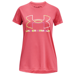 Girls' Grade School - Under Armour Tech S/S T-Shirt - Calypso/High Vis Yellow/White