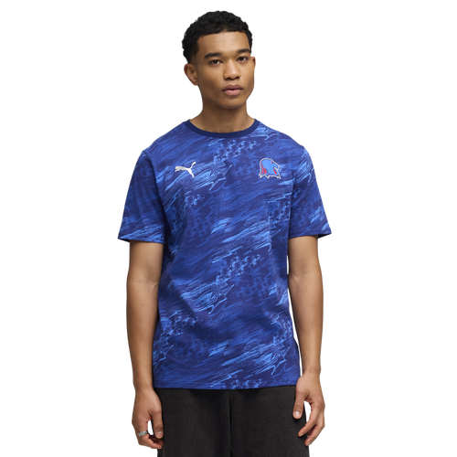  - PUMA Usa Passion Aop Tee - Elektro Blue/Bluemazing