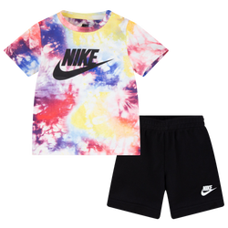 Boys' Infant - Nike NSW Tie Dye T-Shirt Shorts Set - Black/White