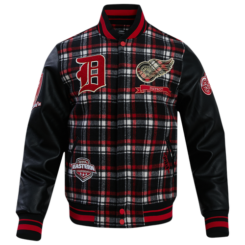 

Pro Standard Mens Detroit Red Wings Pro Standard Redwings Pro Prep Wool Jacket - Mens Black/Red Size L