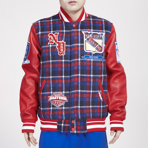 

Pro Standard Mens New York Rangers Pro Standard Rangers Pro Prep Wool Jacket - Mens Navy/Red Size XL