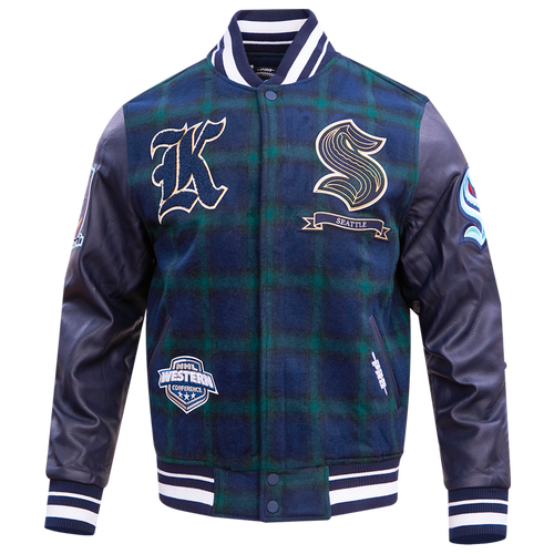 

Pro Standard Mens Pro Standard Kraken Pro Prep Wool Jacket - Mens Green/Navy Size L