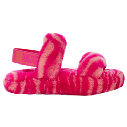 Girls' Grade School - UGG Oh Yeah Slides - Pink/Pink/Black