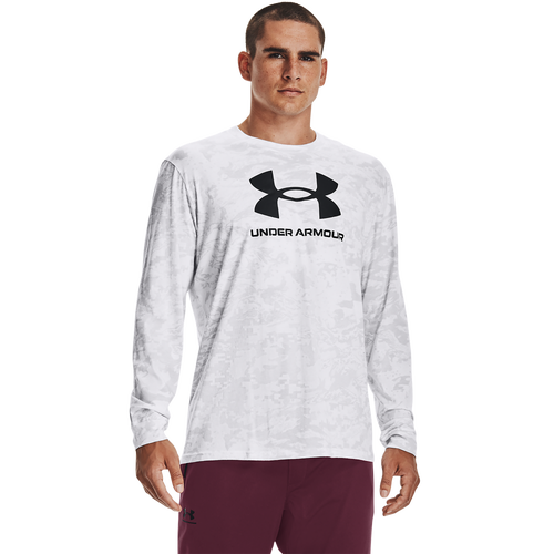 Under Armour Mens  Abc Camo Long Sleeve T-shirt In White/black