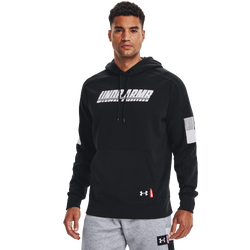 Men's - Under Armour Baseline Fleece Hoodie - Black/Black/White