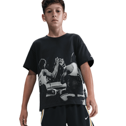 Boys' Grade School - Nike LeBron Air Max 90 Graphic T-Shirt - Off Noir/Multi