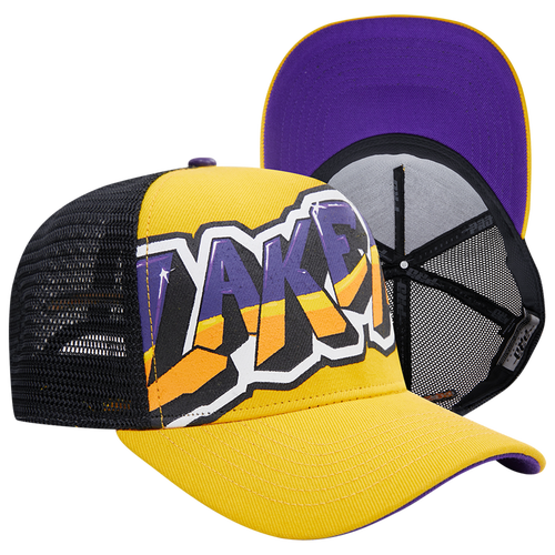 Pro Standard Mens Los Angeles Lakers  Lakers Graffiti Trucker Hat In Yellow/purple