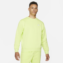 Men's - Nike Club Crew  - White/Light Lemon Twist