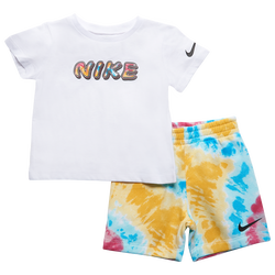 Boys' Infant - Nike Tie Dye Club Shorts Set - White/Black