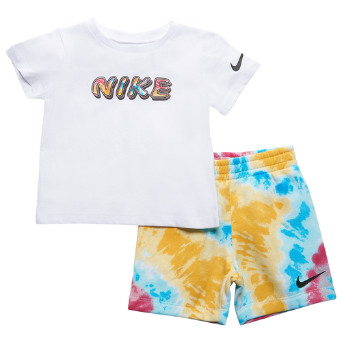 

Nike Boys Nike Tie Dye Club Shorts Set - Boys' Infant White/Black Size 12MO