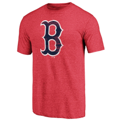 Men's - Fanatics Red Sox Weathered Official Logo T-Shirt - Heather Red