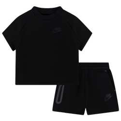 Boys' Infant - Nike Tech Fleece T-Shirt Set - Black/Black
