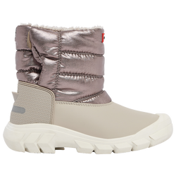 Girls' Preschool - Hunter Metallic Snow Boot - Dark Silver/Hail Gray