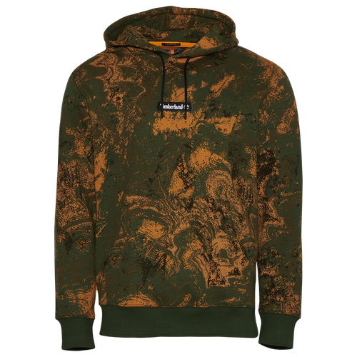 

Timberland Mens Timberland All Over Print Fleece Pullover Hoodie - Mens Yellow/Black Size L