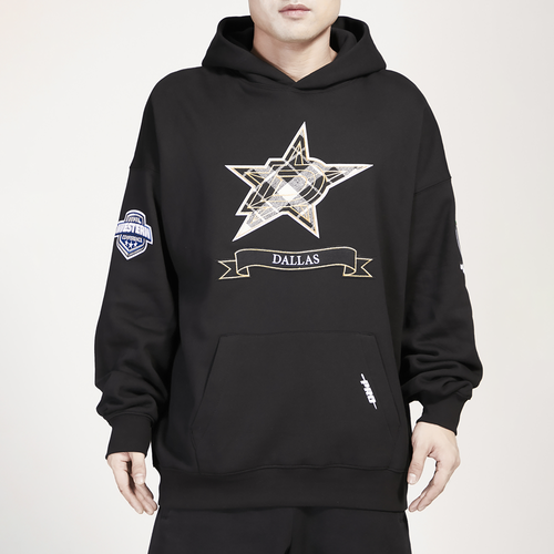 

Pro Standard Mens Dallas Stars Pro Standard Stars Pro Prep Drop Shoulder Hoodie - Mens Black/Black Size L