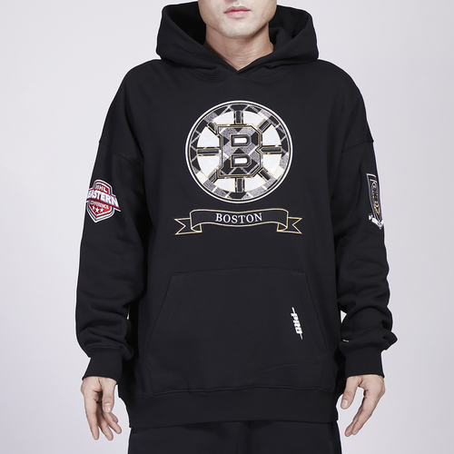 

Pro Standard Mens Boston Bruins Pro Standard Bruins Pro Prep Drop Shoulder Hoodie - Mens Black/Black Size XL