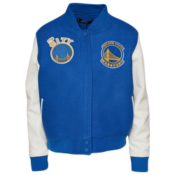 Women's - Pro Standard Warriors NBA Wool Varsity Jacket - Royal Blue/Yellow