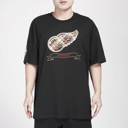 Pro Standard Mens Detroit Red Wings  Redwings Pro Prep Drop Shoulder T-shirt In Black/black