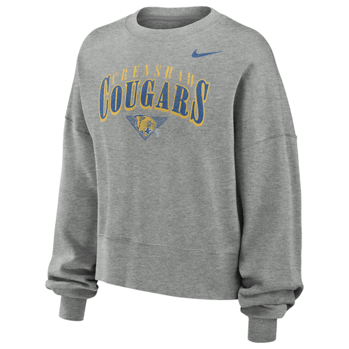 Nike Phoenix OS Fleece Crew - Nike Heather Gray/Yellow