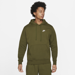 Men's - Nike Club Fleece Hoodie - Olive/White