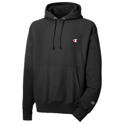 Men's - Champion Reverse Weave Left Chest C Pullover Hoodie - Black