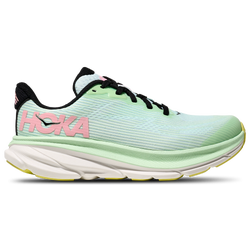 Girls' Grade School - HOKA Clifton 9  - Green/Pink