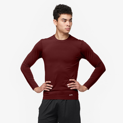 Men's - Eastbay EVAPOR Core Long Sleeve Compression Crew - Dark Maroon 
