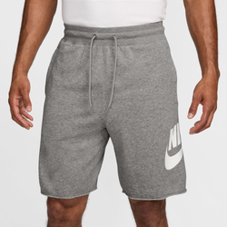 Men's - Nike Club Alumni FT Shorts  - Dark Grey Heather/White/Light Smoke Grey